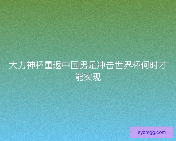 大力神杯重返中国男足冲击世界杯何时才能实现